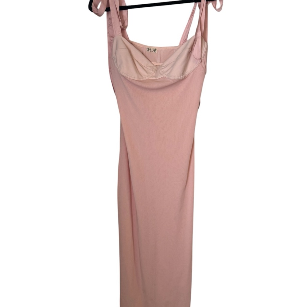 Free People Elegant Pink shoulder tie Sleeveless Dress